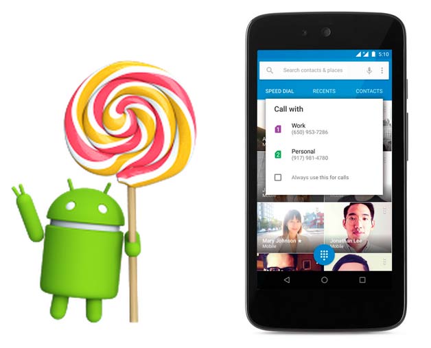 Android Lollipop two SIM