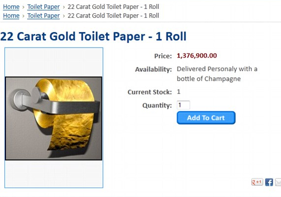 Toilet paper made of 22-carat gold goes on sale at Rs 8.2 crore