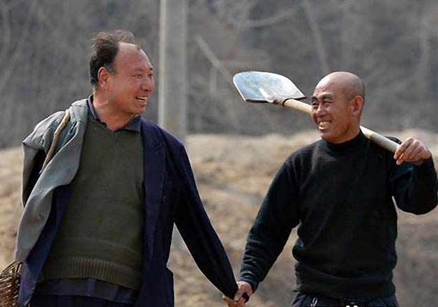 Chinese friends planting trees