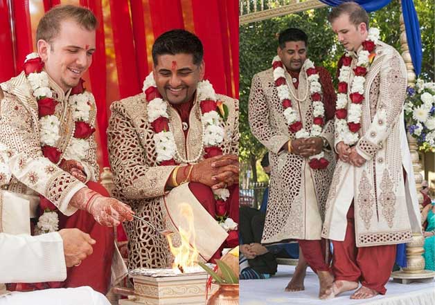 Indo American Gay Couple Married In Hindu Traditional Wedding