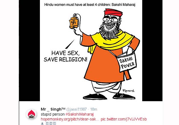 Twitteratis mock Sakshi Maharaj's 'Produce 4 children' remark with