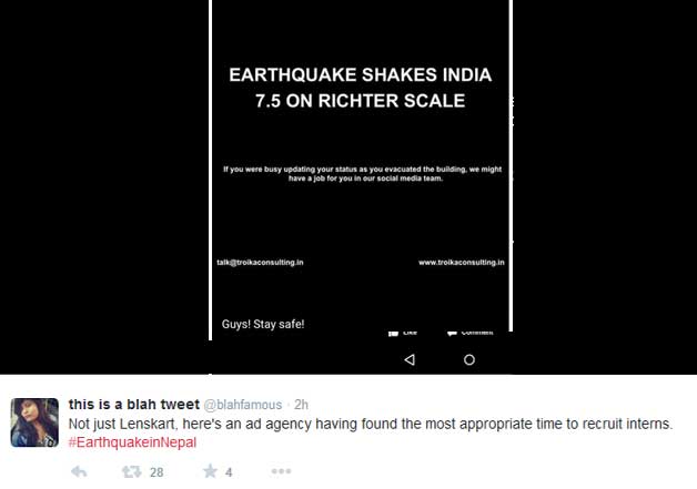 twitter jokes on nepal earthquake