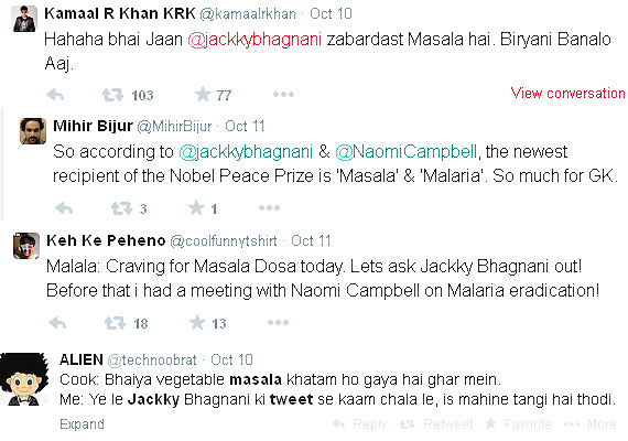 reactions on jackky bhagnani masala tweet