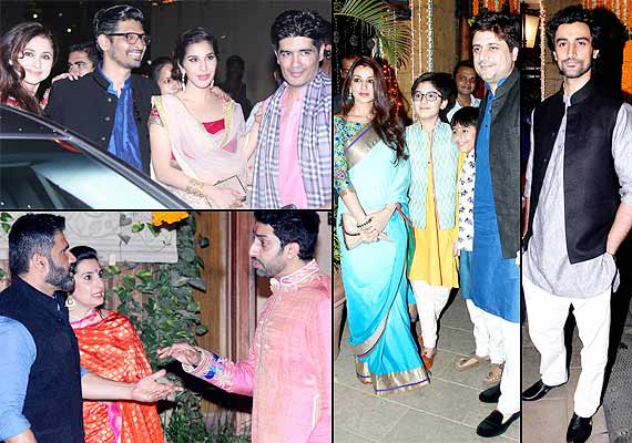 Guests at Amitabh Bachchan Diwali party