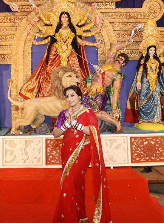 Rani Mukerji at her first Durga Puja after marriage 