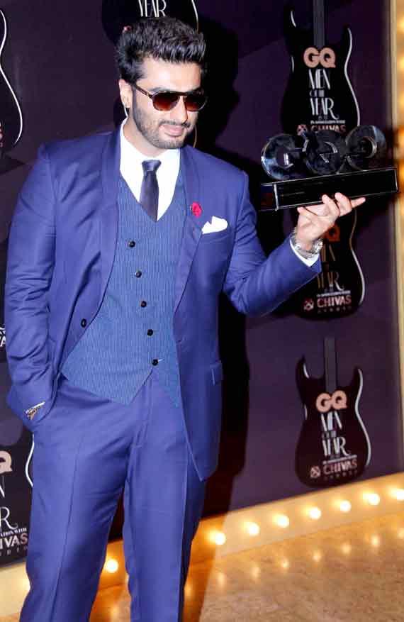 Arjun Kapoor poses with GQ Award