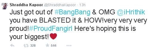 Shraddha Kapoor over Bang Bang