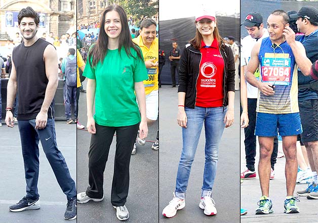 bollywood celebs in mumbai marathon pics