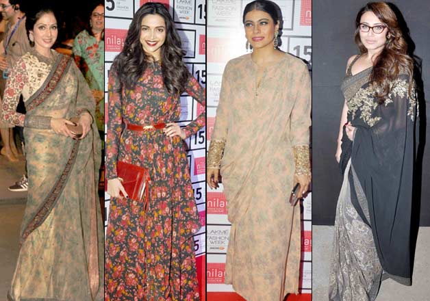 Sridevi, Deepika, Rani and Kajol at LFW 2015