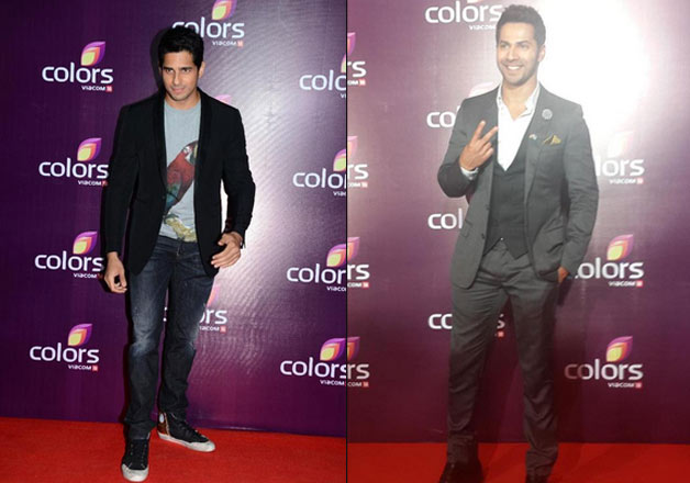 Sidharth and Varun at Colors party