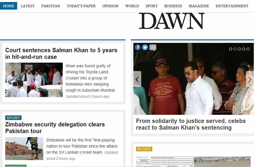 Salman Khan in Dawn 