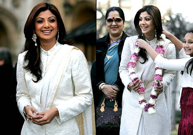 shilpa shetty in white at house of commons
