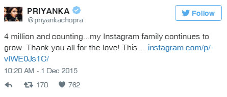 Priyanka  Chopra tweets