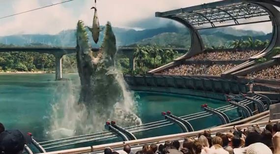 dinosaur in water jurassic world