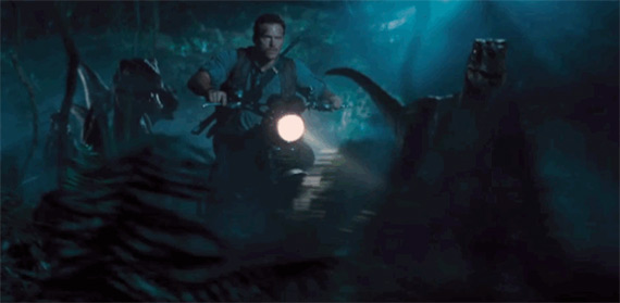 jurassic world chris pratt bike riding