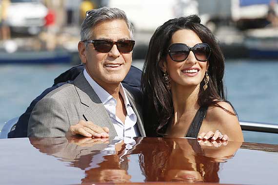 George Clooney with wife Alam Alamuddin 