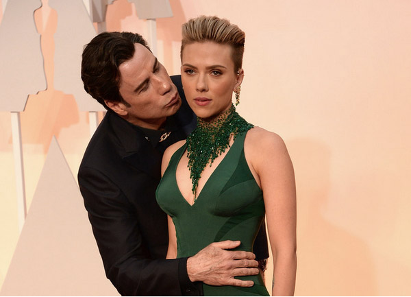 Scarlett and John at Oscars 2015