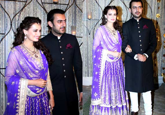 Dia Miza Looks Lovely In Anita Dongre Purple Lehenga At Sangeet Ceremony See Pics India Tv