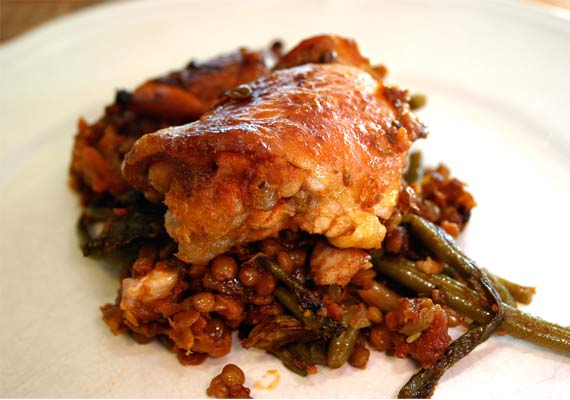 chicken with lentils
