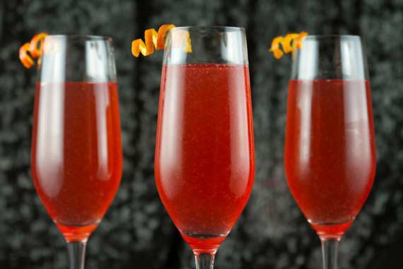 pomegranate champagne cocktail