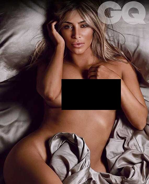 Kim Kardashian Poses Completely Naked for British GQ - E 
