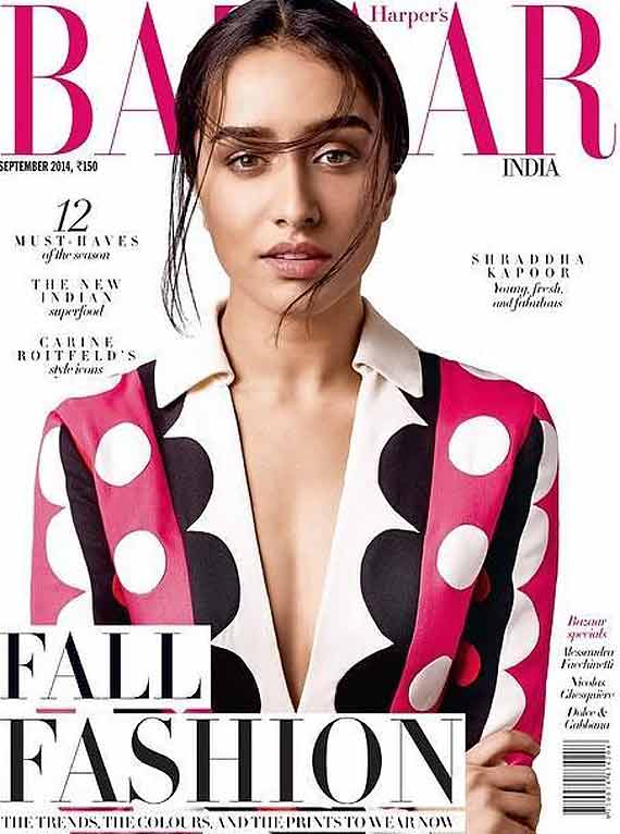 Shraddha Kapoor covers Harper's Bazaar September 2014 issue
