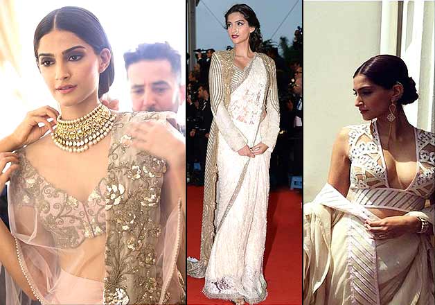 sonam kapoor cannes sarees