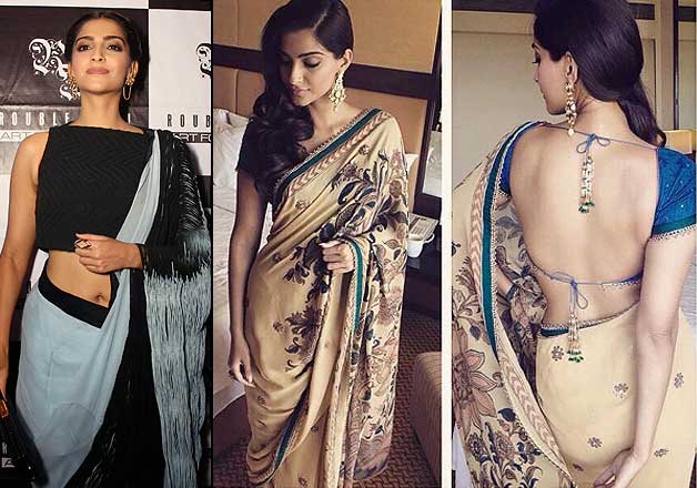 sonam kapoor hot saree pics