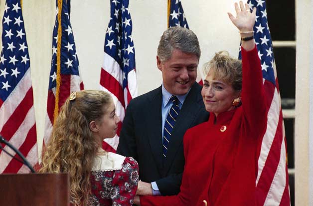 Hillary and Bill Clinton at White House
