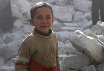 Syrian refugee boy