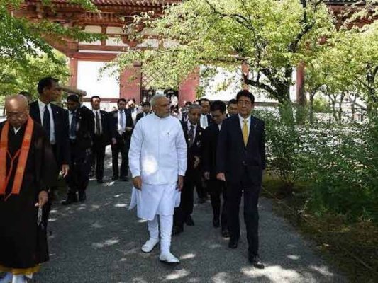 PM Narendra Modi visits ancient Buddhist temple in  Kyoto