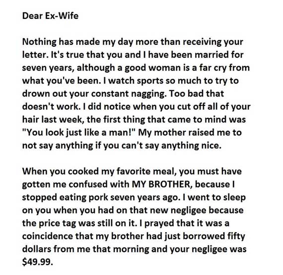 The Best Divorce Letter You Would Read Today Lifestyle News – India Tv