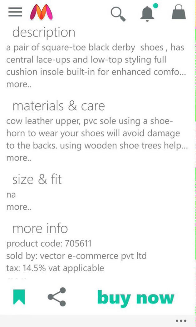 Myntra cow leather product