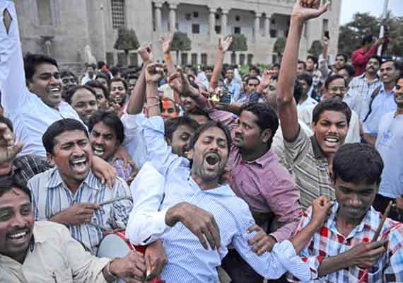 Celebrations break out in Telangana.