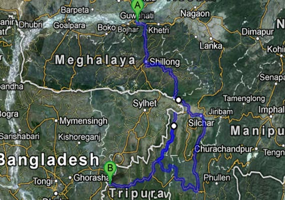 Meghalaya bus set on fire, hunt on for rebels