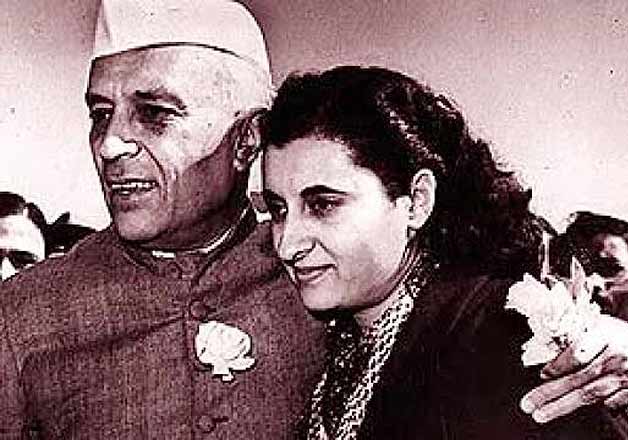 nehru with daughter indira