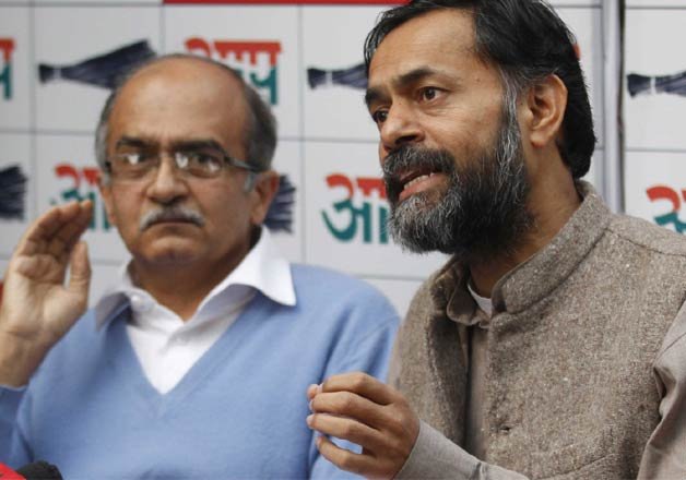 Yogendra Yadav Prashant Bhushan hint at forming another party.