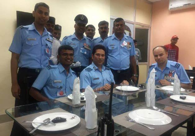 Sachin Tendulkar at air force base