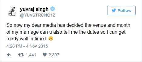 yuvraj singh marriage rumour